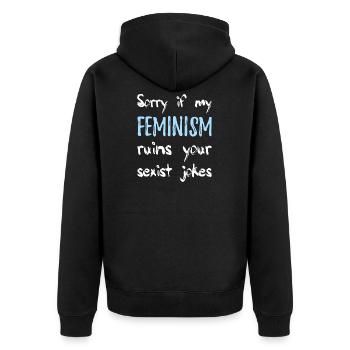 Feminism Feminist - Unisex Premium Organic Zip Hoodie - black - Back - Nico (187cm)
