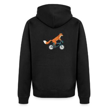 Fox On Bike Bicycle Cyclisme Fox - Veste à capuche bio Premium Unisexe - noir - Dos - Nico (187cm)