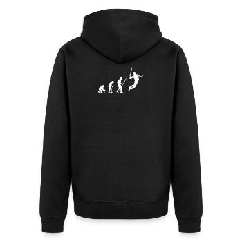 Balle papillon de badminton - Veste à capuche bio Premium Unisexe - noir - Dos - Nico (187cm)
