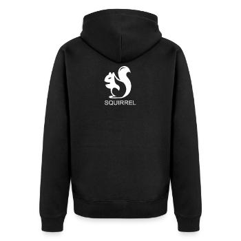 squirrel - Unisex Premium Organic Zip Hoodie - black - Back - Nico (187cm)