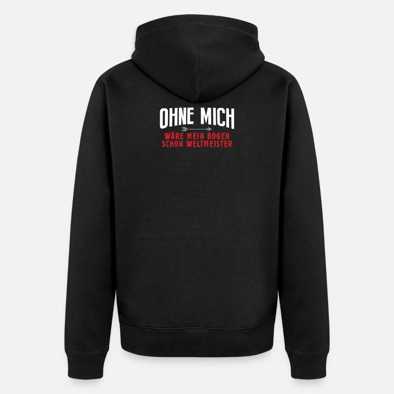 Bogenschießen - Unisex Premium Bio Zip Hoodie - Schwarz