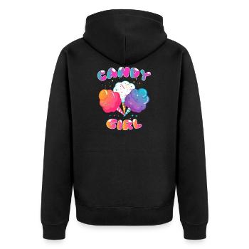 Candy Girl barbe à papa fille crème glacée cadeau - Veste à capuche bio Premium Unisexe - noir - Dos - Nico (187cm)
