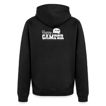 Happy camper camping caravan camper gift - Unisex Premium Organic Zip Hoodie - black - Back - Nico (187cm)