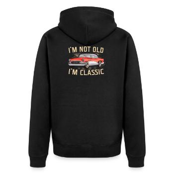 Je ne suis pas vieux, je suis classique Cool Vintage Car Fathers - Veste à capuche bio Premium Unisexe - noir - Dos - Nico (187cm)