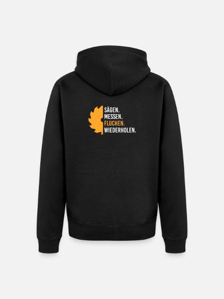 Holz - Unisex Premium Bio Zip Hoodie - Schwarz