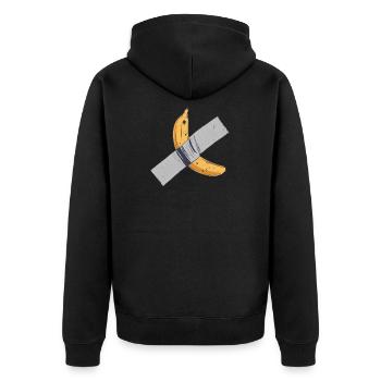 Banane collée avec du ruban adhésif - Veste à capuche bio Premium Unisexe - noir - Dos - Nico (187cm)