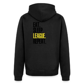 EAT SLEEP LEAGUE REPEAT - Veste à capuche bio Premium Unisexe - noir - Dos - Nico (187cm)