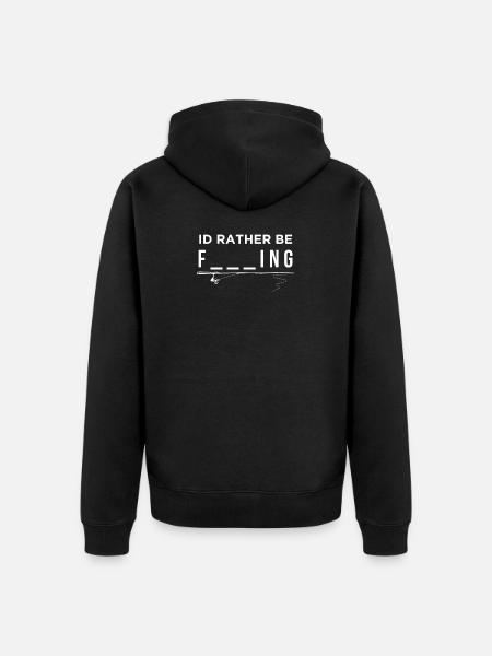 fishing - Unisex Premium Organic Zip Hoodie - black