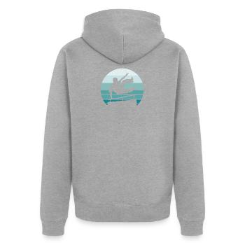 Parkour - Unisex Premium Organic Zip Hoodie - heather grey - Back - Nico (187cm)