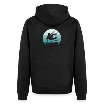 Parkour - Unisex Premium Bio Zip Hoodie - Schwarz - Hinten - Nico (187cm)