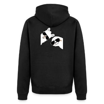 Alpaca laughs with sloth Sloth - Unisex Premium Organic Zip Hoodie - black - Back - Nico (187cm)