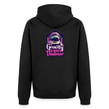 Physics astronaut - Unisex Premium Organic Zip Hoodie - black - Back - Nico (187cm)