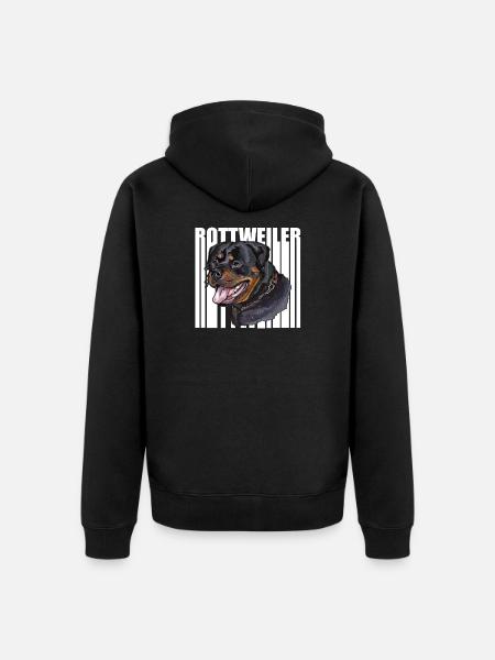 rottweiler - Unisex Premium Organic Zip Hoodie - black