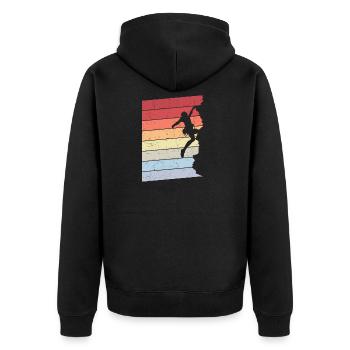 Climbing vintage climbers - Unisex Premium Organic Zip Hoodie - black - Back - Nico (187cm)