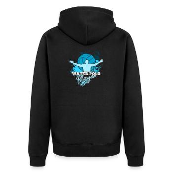 water polo - Unisex Premium Organic Zip Hoodie - black - Back - Nico (187cm)