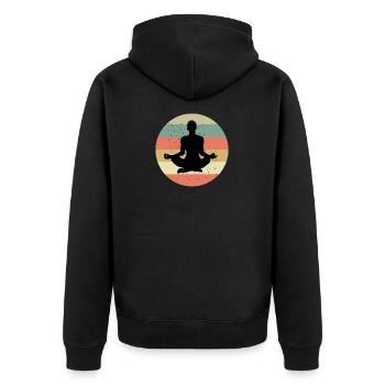 Méditation vintage - Veste à capuche bio Premium Unisexe - noir - Dos - Nico (187cm)