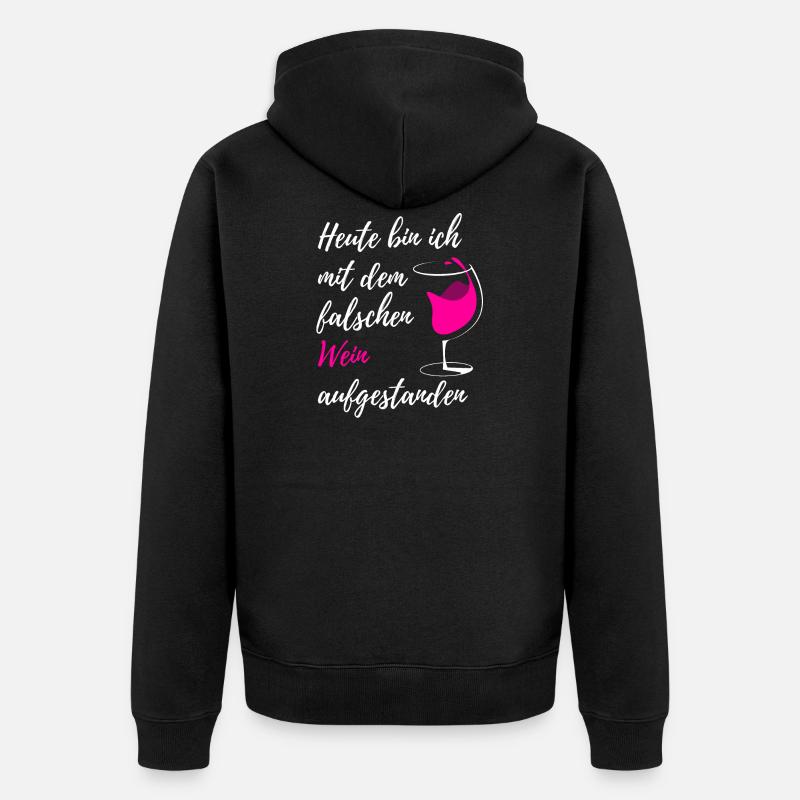 Wein - Unisex Premium Bio Zip Hoodie - Schwarz