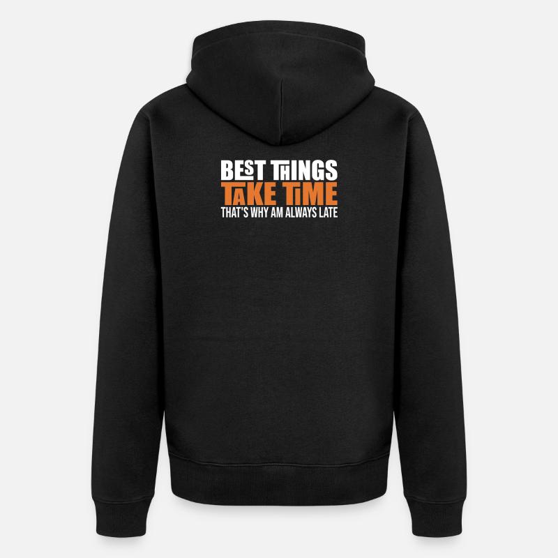 Funny Take Time - Unisex Premium Bio Zip Hoodie - Schwarz