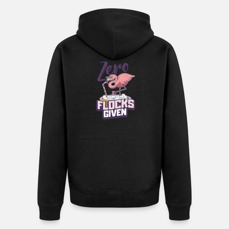 Flamingo - Unisex Premium Bio Zip Hoodie - Schwarz