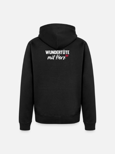 Wundertüte mit Herz Spruch - Unisex Premium Bio Zip Hoodie - Schwarz