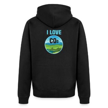 Démonstration de l'interdiction du diesel contre le changement climatique I Love Co2 - Veste à capuche bio Premium Unisexe - noir - Dos - Nico (187cm)