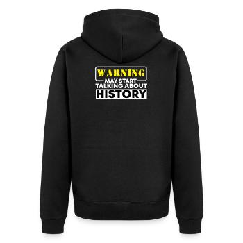 Historian history - Unisex Premium Organic Zip Hoodie - black - Back - Nico (187cm)
