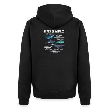 Types Of Whales Cute Ocean Mammals - Unisex Premium Bio Zip Hoodie - Schwarz - Hinten - Nico (187cm)