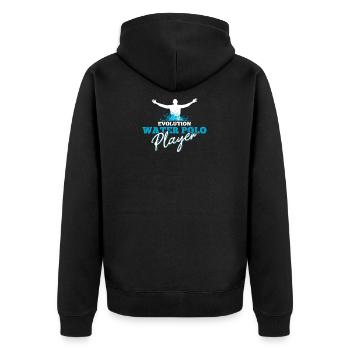 Wasserball Wasserballer - Unisex Premium Bio Zip Hoodie - Schwarz - Hinten - Nico (187cm)