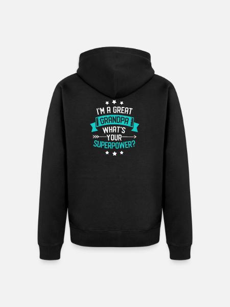 Grandpa - Unisex Premium Organic Zip Hoodie - black