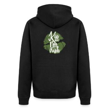 St. Patricks Day Irish - Unisex Premium Bio Zip Hoodie - Schwarz - Hinten - Nico (187cm)