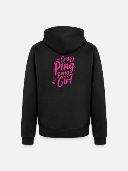 Table tennis girl - Unisex Premium Organic Zip Hoodie - black