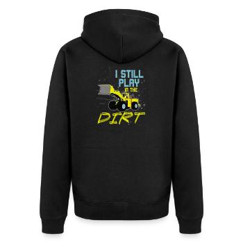 Excavator Power Shovel Toddler Digger Boys Gift - Unisex Premium Organic Zip Hoodie - black - Back - Nico (187cm)