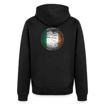 Irland - Unisex Premium Bio Zip Hoodie - Schwarz - Hinten - Nico (187cm)