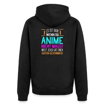 Anime Manga Japan - Unisex Premium Bio Zip Hoodie - Schwarz - Hinten - Nico (187cm)
