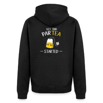 tee - Unisex Premium Bio Zip Hoodie - Schwarz - Hinten - Nico (187cm)