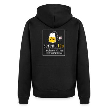 tee - Unisex Premium Bio Zip Hoodie - Schwarz - Hinten - Nico (187cm)