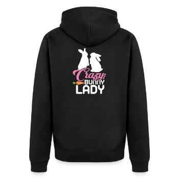Chemise d'amant de lapin Crazy Bunny Lady - Veste à capuche bio Premium Unisexe - noir - Dos - Nico (187cm)