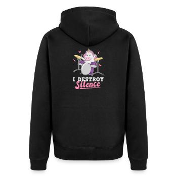 Batteur licorne batteur batteur - Veste à capuche bio Premium Unisexe - noir - Dos - Nico (187cm)