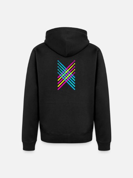 Drum sticks drums drums 80s - Unisex Premium Organic Zip Hoodie - black
