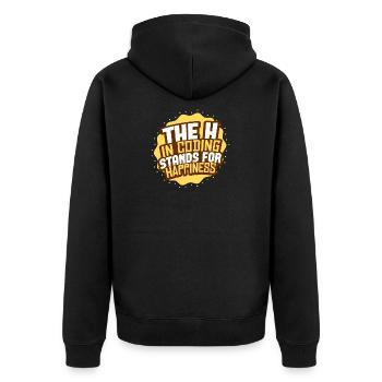 Coding programming - Unisex Premium Organic Zip Hoodie - black - Back - Nico (187cm)