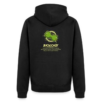 Biology Funny Biologist or Scientist Gesch - Unisex Premium Organic Zip Hoodie - black - Back - Nico (187cm)