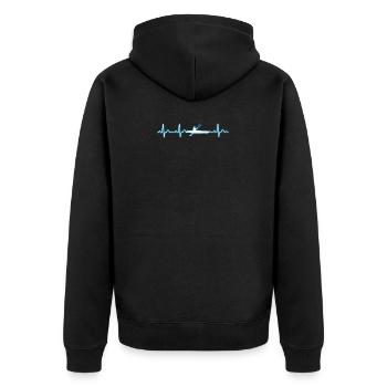 Heart Beat kayak bateau de paddle cadeau sports nautiques - Veste à capuche bio Premium Unisexe - noir - Dos - Nico (187cm)