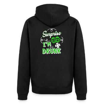 St Patrick's Day I'm Drunk St Patrick Day - Unisex Premium Organic Zip Hoodie - black - Back - Nico (187cm)