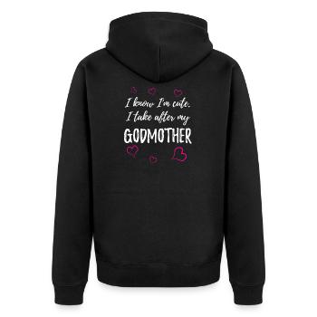 Patentante - Unisex Premium Bio Zip Hoodie - Schwarz - Hinten - Nico (187cm)