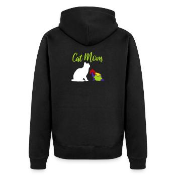 Autisme Chat Down Syndrome Mère Autiste - Veste à capuche bio Premium Unisexe - noir - Dos - Nico (187cm)