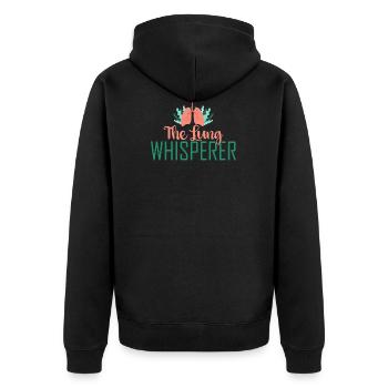 Funny Therapist Gift The Lung - Unisex Premium Organic Zip Hoodie - black - Back - Nico (187cm)