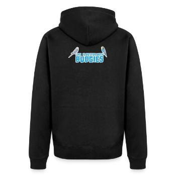 Life is better with budgies - Unisex Premium Bio Zip Hoodie - Schwarz - Hinten - Nico (187cm)