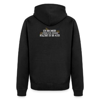 Bienenzüchter - Unisex Premium Bio Zip Hoodie - Schwarz - Hinten - Nico (187cm)