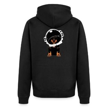 Chien - astronaute cosmonaute astronaute teckel - Veste à capuche bio Premium Unisexe - noir - Dos - Nico (187cm)