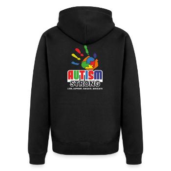 Sensibilisation à l'autisme Autisme fort - Veste à capuche bio Premium Unisexe - noir - Dos - Nico (187cm)